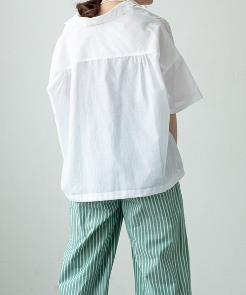 audrey and john wad(オードリーアンドジョンワッド)の「コットンシルクシアーオーバーサイズシャツ(シャツ/ブラウス・レディース・ホワイト/ナチュラル・マルチサイズ)」の4枚目の写真