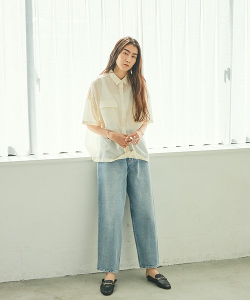 audrey and john wad(オードリーアンドジョンワッド)の「コットンシルクシアーオーバーサイズシャツ(シャツ/ブラウス・レディース・ホワイト/ナチュラル・マルチサイズ)」の17枚目の写真