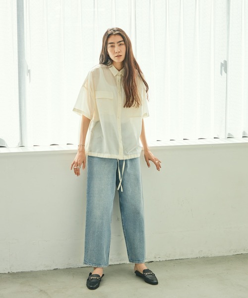 audrey and john wad(オードリーアンドジョンワッド)の「コットンシルクシアーオーバーサイズシャツ(シャツ/ブラウス・レディース・ホワイト/ナチュラル・マルチサイズ)」の10枚目の写真