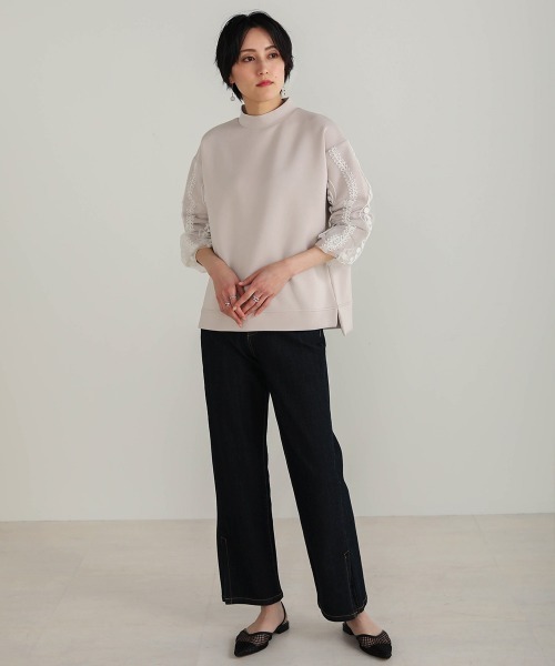 Bou Jeloud（ブージュルード）の「ライトダンボール袖レーストップス（スウェット・レディース・ホワイト/ライトグレー/ブラック・FREE）」の11枚目の写真