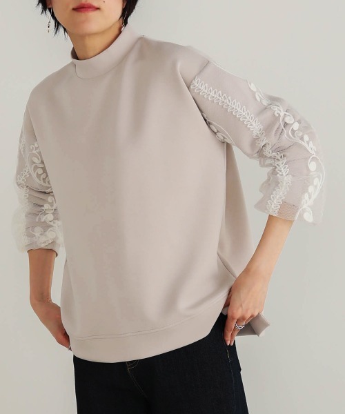 Bou Jeloud（ブージュルード）の「ライトダンボール袖レーストップス（スウェット・レディース・ホワイト/ライトグレー/ブラック・FREE）」の5枚目の写真