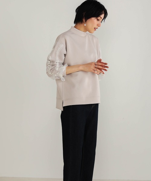 Bou Jeloud（ブージュルード）の「ライトダンボール袖レーストップス（スウェット・レディース・ホワイト/ライトグレー/ブラック・FREE）」の19枚目の写真