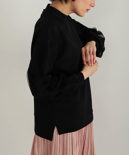 Bou Jeloud（ブージュルード）の「ライトダンボール袖レーストップス（スウェット・レディース・ホワイト/ライトグレー/ブラック・FREE）」の6枚目の写真