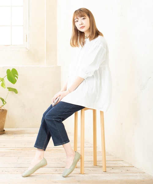 menue(メヌエ)の「晴雨兼用 フラットヒール防水パンプス(レインシューズ・レディース・アイボリー/グレイッシュベージュ/ライトグリーン/ブラック・22.5cm/26.0cm/23.0cm/21.5cm/23.5cm/24.0cm/25.5cm/24.5cm/25.0cm/22.0cm)」の7枚目の写真