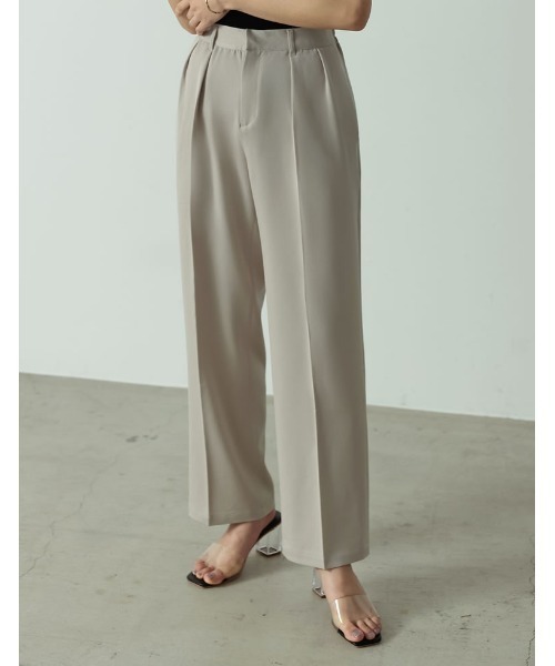 Re:EDIT（リエディ）の「リサイクルツイルセンタープレスルーズスラックス（スラックス・レディース・ブラック/ピンク/ミント/モカ/グレイッシュベージュ・MEDIUM/LARGE/SHORT/TALL）」の4枚目の写真