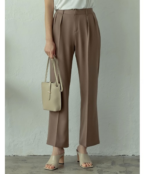 Re:EDIT（リエディ）の「リサイクルツイルセンタープレスルーズスラックス（スラックス・レディース・ブラック/ピンク/ミント/モカ/グレイッシュベージュ・MEDIUM/LARGE/SHORT/TALL）」の3枚目の写真