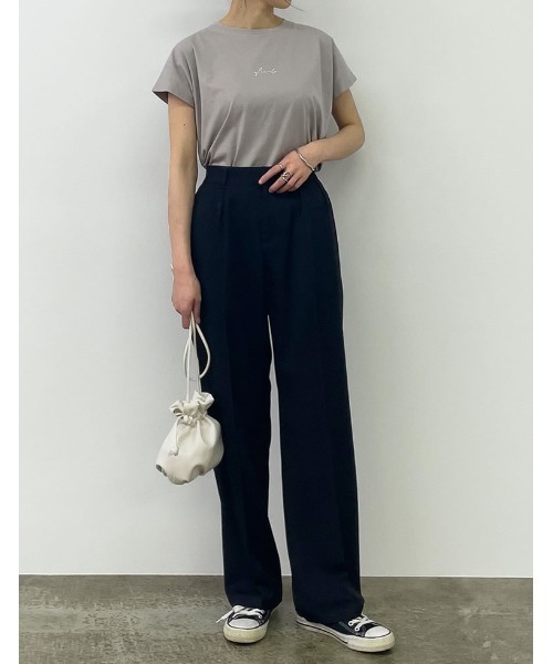 Re:EDIT（リエディ）の「リサイクルツイルセンタープレスルーズスラックス（スラックス・レディース・ブラック/ピンク/ミント/モカ/グレイッシュベージュ・MEDIUM/LARGE/SHORT/TALL）」の12枚目の写真