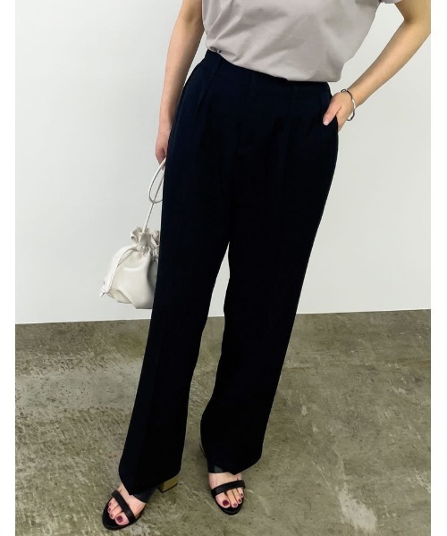 Re:EDIT（リエディ）の「リサイクルツイルセンタープレスルーズスラックス（スラックス・レディース・ブラック/ピンク/ミント/モカ/グレイッシュベージュ・MEDIUM/LARGE/SHORT/TALL）」の19枚目の写真