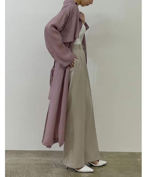 Re:EDIT（リエディ）の「リサイクルツイルセンタープレスルーズスラックス（スラックス・レディース・ブラック/ピンク/ミント/モカ/グレイッシュベージュ・MEDIUM/LARGE/SHORT/TALL）」の16枚目の写真