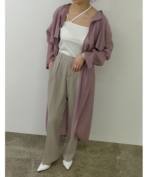 Re:EDIT（リエディ）の「リサイクルツイルセンタープレスルーズスラックス（スラックス・レディース・ブラック/ピンク/ミント/モカ/グレイッシュベージュ・MEDIUM/LARGE/SHORT/TALL）」の6枚目の写真