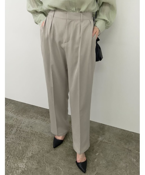 Re:EDIT（リエディ）の「リサイクルツイルセンタープレスルーズスラックス（スラックス・レディース・ブラック/ピンク/ミント/モカ/グレイッシュベージュ・MEDIUM/LARGE/SHORT/TALL）」の9枚目の写真