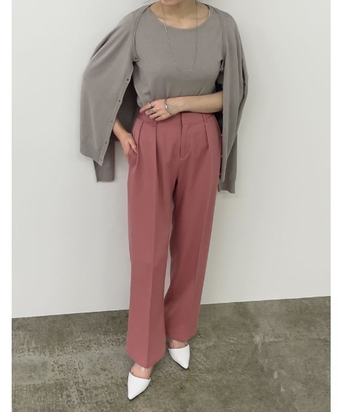 Re:EDIT（リエディ）の「リサイクルツイルセンタープレスルーズスラックス（スラックス・レディース・ブラック/ピンク/ミント/モカ/グレイッシュベージュ・MEDIUM/LARGE/SHORT/TALL）」の17枚目の写真