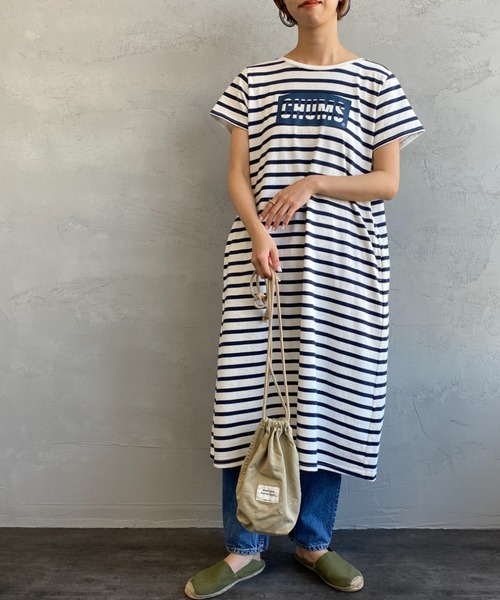 CHUMS ホワイト シャツワンピース CHUMS 「CHUMS」 Tシャツワンピース L ホワイト レディース