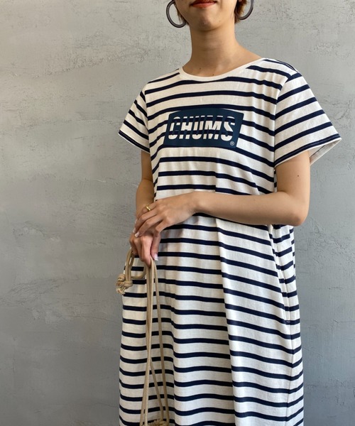 CHUMS ホワイト シャツワンピース CHUMS（チャムス）の「[CHUMS/チャムス] ロゴプリントTシャツ
