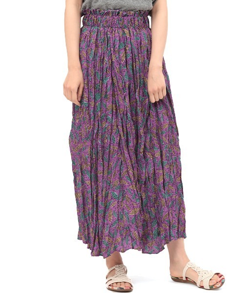 チチカカ（チチカカ）の「エスニックアロハリンクル スカート（スカート・レディース・その他1/マスタード/ピンク・FREE）」の10枚目の写真