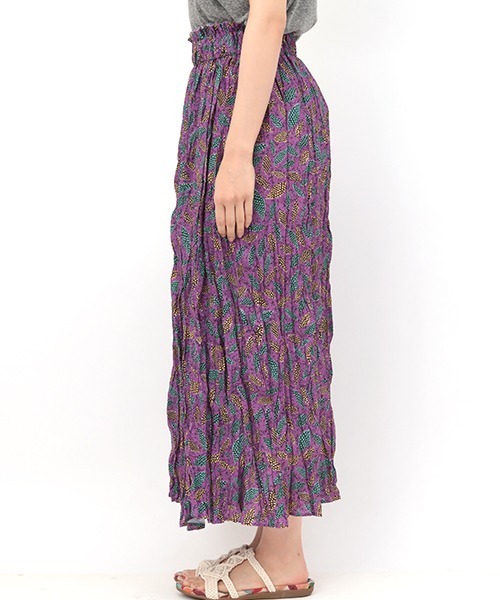 チチカカ（チチカカ）の「エスニックアロハリンクル スカート（スカート・レディース・その他1/マスタード/ピンク・FREE）」の12枚目の写真