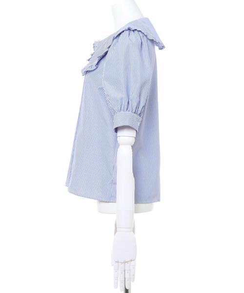 INGNI（イング）の「BIGフリル襟／ブラウス（シャツ/ブラウス・レディース・ブラック/オフホワイト/ブルー系その他2/ブルー系1・M）」の6枚目の写真