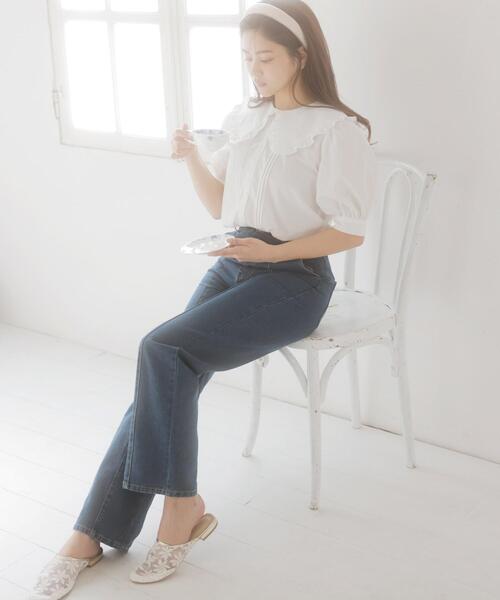 INGNI（イング）の「BIGフリル襟／ブラウス（シャツ/ブラウス・レディース・ブラック/オフホワイト/ブルー系その他2/ブルー系1・M）」の13枚目の写真