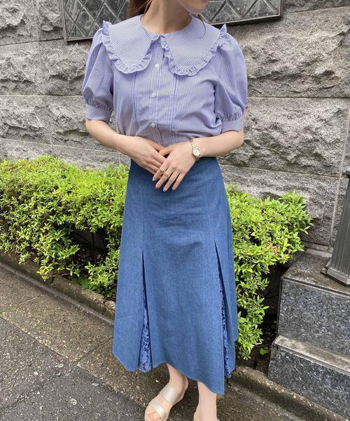 INGNI（イング）の「BIGフリル襟／ブラウス（シャツ/ブラウス・レディース・ブラック/オフホワイト/ブルー系その他2/ブルー系1・M）」の15枚目の写真