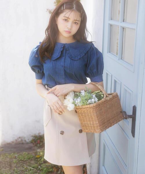 INGNI（イング）の「BIGフリル襟／ブラウス（シャツ/ブラウス・レディース・ブラック/オフホワイト/ブルー系その他2/ブルー系1・M）」の16枚目の写真