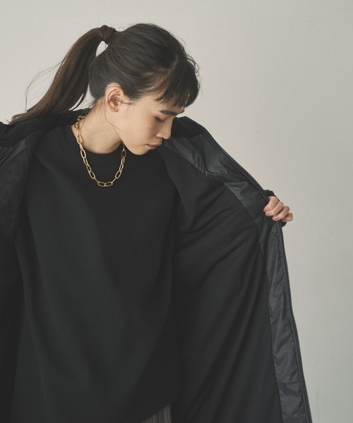 audrey and john wad（オードリーアンドジョンワッド）の「【Audrey and John Wad】ボア×中綿キルトフード付ロングコート（その他アウター・レディース・ブラック/ダークブラウン/ブラウン/グレイッシュベージュ・S/M）」の18枚目の写真