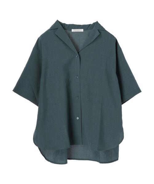 Green　Parks（グリーンパークス）の「開襟シャツ＊（シャツ/ブラウス・レディース・グリーン/モカ/チャコールグレー/ナチュラル・FREE）」の12枚目の写真