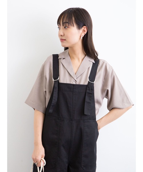 Green　Parks（グリーンパークス）の「開襟シャツ＊（シャツ/ブラウス・レディース・グリーン/モカ/チャコールグレー/ナチュラル・FREE）」の7枚目の写真