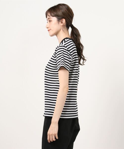THE NORTH FACE(ザノースフェイス)の「ザ ノース フェイス THE NORTH FACE アウトドア 半袖Tシャツ S/S Multi Border Tee(ショートスリーブマルチボーダーティー)(Tシャツ/カットソー・レディース・ブラック/ネイビー・XL/L/M/S)」の4枚目の写真