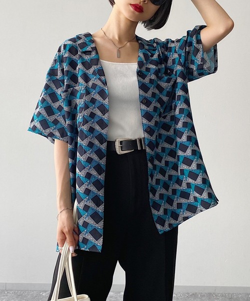 PAGEBOY（ページボーイ）の「モードジオメトリックシャツ（シャツ/ブラウス・レディース・ブルー系その他/ピンク系その他・FREE）」の2枚目の写真