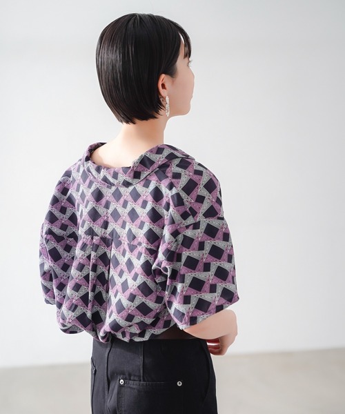 PAGEBOY（ページボーイ）の「モードジオメトリックシャツ（シャツ/ブラウス・レディース・ブルー系その他/ピンク系その他・FREE）」の3枚目の写真