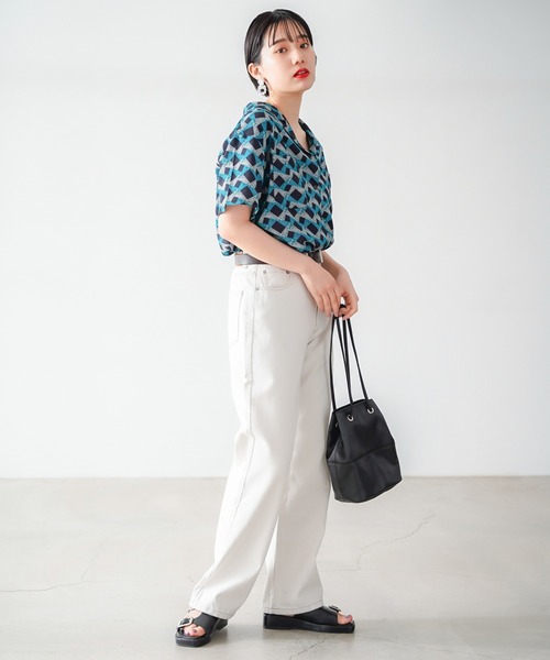 PAGEBOY（ページボーイ）の「モードジオメトリックシャツ（シャツ/ブラウス・レディース・ブルー系その他/ピンク系その他・FREE）」の7枚目の写真