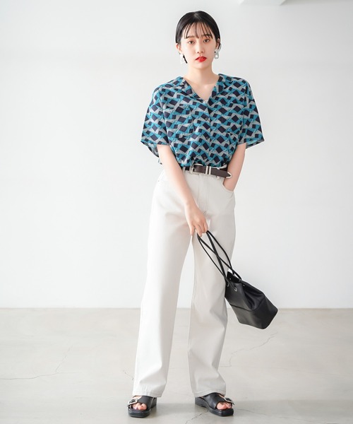 PAGEBOY（ページボーイ）の「モードジオメトリックシャツ（シャツ/ブラウス・レディース・ブルー系その他/ピンク系その他・FREE）」の8枚目の写真