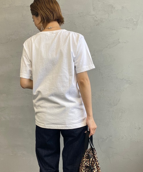 Champion（チャンピオン）の「[Champion/チャンピオン] YALE カレッジロゴプリントTシャツ（Tシャツ/カットソー・レディース・ホワイト/ネイビー・S/M/L）」の9枚目の写真