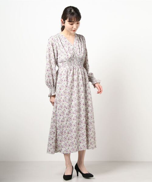 JUMELLE（ジュメロ）の「Vネックふわワンピース（ワンピース・レディース・パープル・FREE）」の4枚目の写真