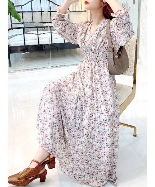 JUMELLE（ジュメロ）の「Vネックふわワンピース（ワンピース・レディース・パープル・FREE）」の22枚目の写真