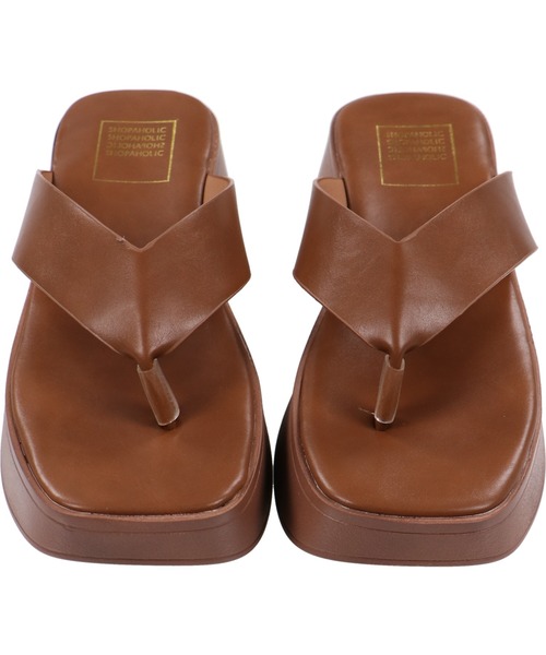 SPINNS（スピンズ）の「フェイクレザートング厚底サンダル（サンダル・レディース・ブラック/ブラウン/ゼブラ・S/M/L）」の5枚目の写真