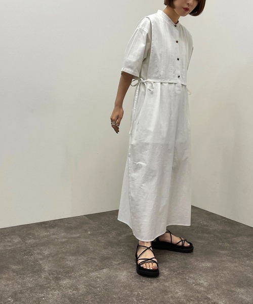 apres jour mignon（アプレジュールミニョン）の「ドレスデザインシャツワンピース 【ZOZOTOWN限定アイテム】（ワンピース・レディース・オフホワイト/ブラック・X-LARGE/フリー）」の12枚目の写真