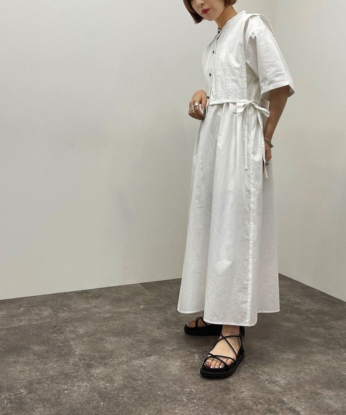 apres jour mignon（アプレジュールミニョン）の「ドレスデザインシャツワンピース 【ZOZOTOWN限定アイテム】（ワンピース・レディース・オフホワイト/ブラック・X-LARGE/フリー）」の11枚目の写真