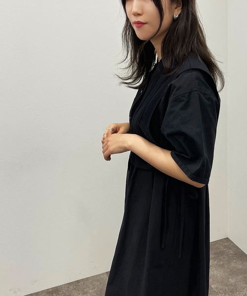 apres jour mignon（アプレジュールミニョン）の「ドレスデザインシャツワンピース 【ZOZOTOWN限定アイテム】（ワンピース・レディース・オフホワイト/ブラック・X-LARGE/フリー）」の19枚目の写真