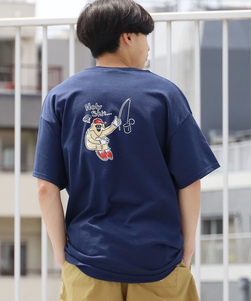 ROOPTOKYO(ループトウキョウ)の「POOR YETI FISHING TEE Tシャツ 半袖(Tシャツ/カットソー・メンズ・ホワイト/ブラック/サンドベージュ/ネイビー/インディゴブルー・S/M/L/XL)」の4枚目の写真