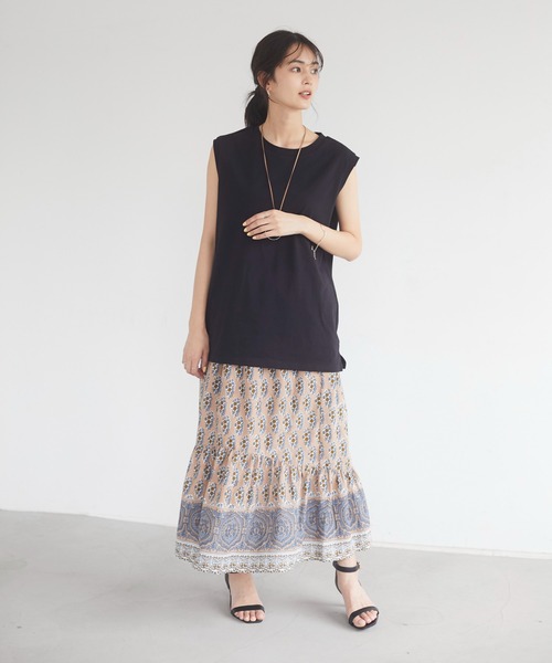 CRAFT STANDARD BOUTIQUE（クラフトスタンダードブティック）の「スリーブレスプルオーバー　＊（Tシャツ/カットソー・レディース・チャコールグレー/ブラウン/オフホワイト/ブルー・FREE）」の7枚目の写真