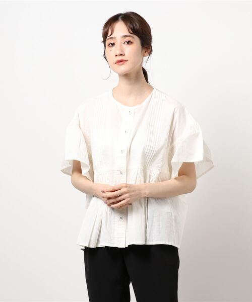 Samansa Mos2(サマンサ モスモス)の「ボリュームブラウス(シャツ/ブラウス・レディース・マスタード/オフホワイト/ブラック・フリ-)」の6枚目の写真