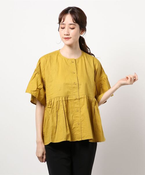 Samansa Mos2(サマンサ モスモス)の「ボリュームブラウス(シャツ/ブラウス・レディース・マスタード/オフホワイト/ブラック・フリ-)」の8枚目の写真