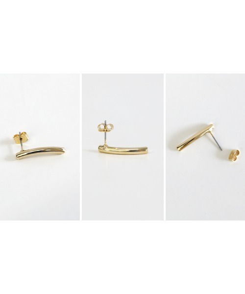 Shaesby カーブデザイン ピアス(両耳用)