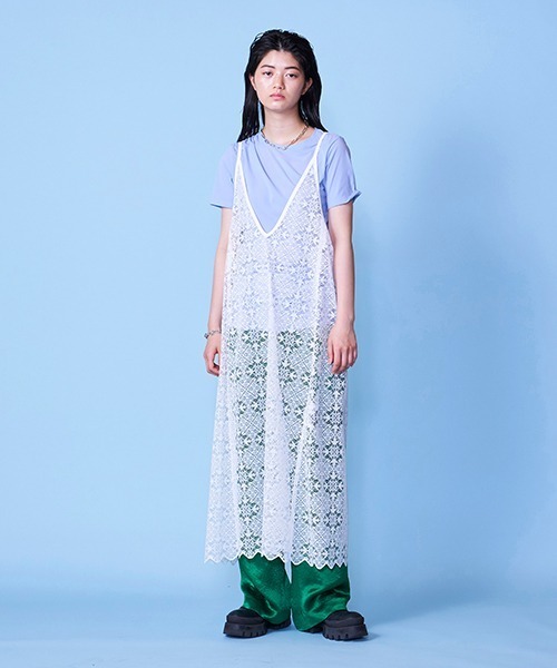 lautreamont BLEUBLANC(ロートレアモンブルーブラン)の「スカラップレースキャミワンピ(ワンピース・レディース・ホワイト/ネイビー・9号)」の9枚目の写真