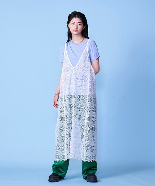 lautreamont BLEUBLANC(ロートレアモンブルーブラン)の「スカラップレースキャミワンピ(ワンピース・レディース・ホワイト/ネイビー・9号)」の10枚目の写真