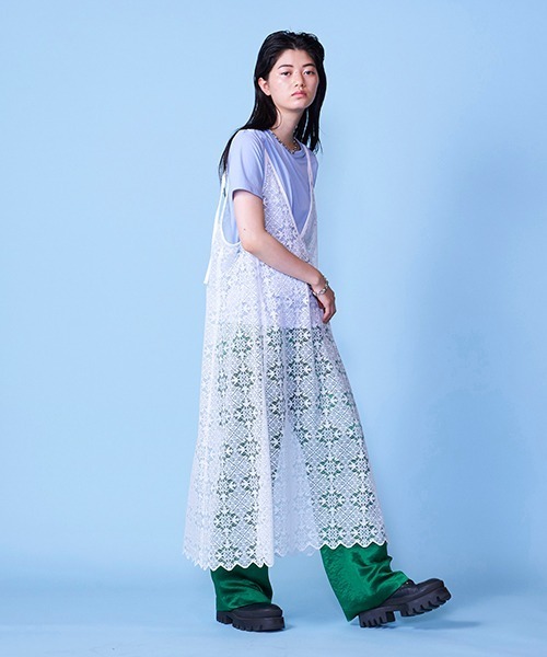 lautreamont BLEUBLANC(ロートレアモンブルーブラン)の「スカラップレースキャミワンピ(ワンピース・レディース・ホワイト/ネイビー・9号)」の12枚目の写真