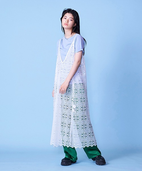 lautreamont BLEUBLANC(ロートレアモンブルーブラン)の「スカラップレースキャミワンピ(ワンピース・レディース・ホワイト/ネイビー・9号)」の18枚目の写真