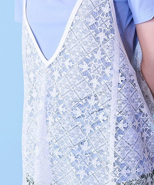 lautreamont BLEUBLANC(ロートレアモンブルーブラン)の「スカラップレースキャミワンピ(ワンピース・レディース・ホワイト/ネイビー・9号)」の19枚目の写真