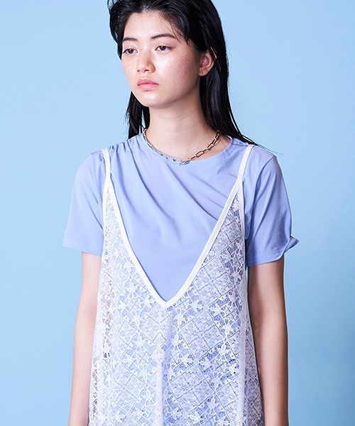 lautreamont BLEUBLANC(ロートレアモンブルーブラン)の「スカラップレースキャミワンピ(ワンピース・レディース・ホワイト/ネイビー・9号)」の20枚目の写真